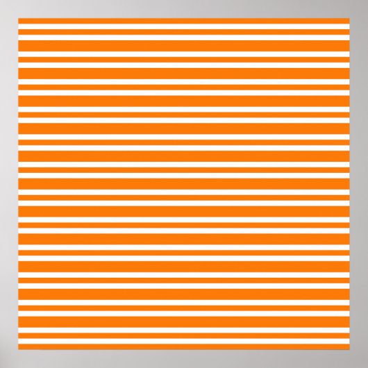 Oranje Witte Strepen Patroon Poster (Voorkant)