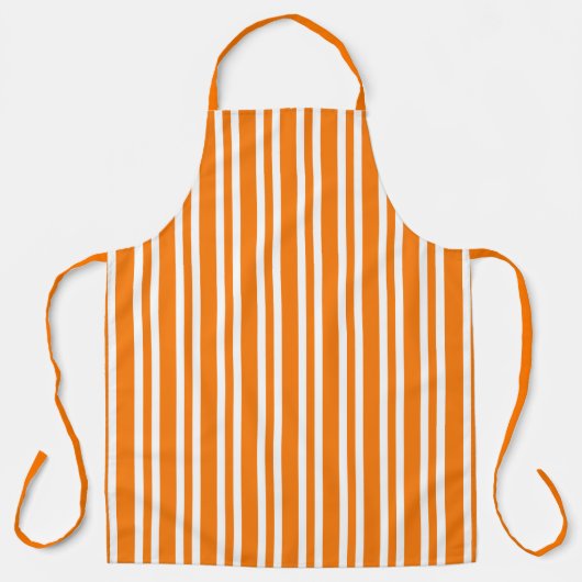Oranje Witte Strepen Patroon Schort (Voorkant)