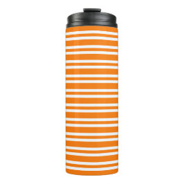 Oranje Witte Strepen Patroon Thermosbeker