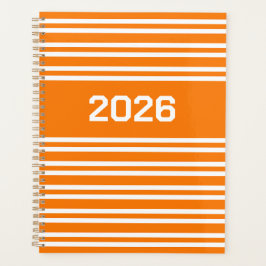 Oranje Witte Strepen Personaliseer Patroon Planner