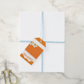 Oranje & witte tekst & foto afstudeerder partij gu cadeaulabel (Met Touw)