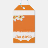 Oranje & witte tekst & foto afstudeerder partij gu cadeaulabel (Voorkant)