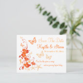 Oranje Witte Tropische Beach sparen het Briefkaart (Staand voorkant)