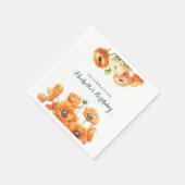 Oranje Witte Tuin Bloemen Verjaardagsfeest Servet (Hoek)