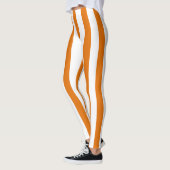 Oranje witte verticale streep Halloween kostuum Leggings (Links)