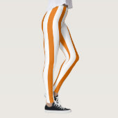 Oranje witte verticale streep Halloween kostuum Leggings (Rechts)