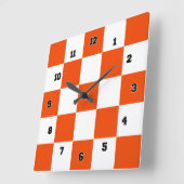 Oranje witte vierkantjes Decoratieve wandklok (Hoek)