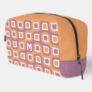 Oranje Witte viooltje Paarse Midcentury Kunstpatro Toilettasje