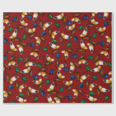 Oranje witte vlinders, Emerald, Sapphire op red Cadeaupapier (Vlak)