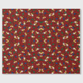 Oranje witte vlinders, Emerald, Sapphire op red Cadeaupapier (Vlak)