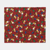 Oranje witte vlinders, Emerald, Sapphire op red Fleece Deken (Voorkant (Horizontaal))