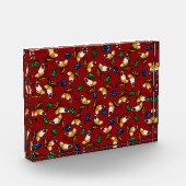 Oranje witte vlinders, Emerald, Sapphire op red Fotoblokken (Links)