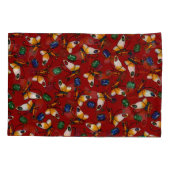 Oranje witte vlinders, Emerald, Sapphire op red Kussensloop (Achterkant-Links)