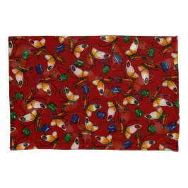 Oranje witte vlinders, Emerald, Sapphire op red Kussensloop