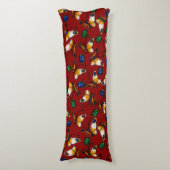 Oranje witte vlinders, Emerald, Sapphire op red Lichaamskussen (Voorkant Verticaal)