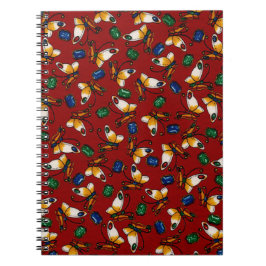 Oranje witte vlinders, Emerald, Sapphire op red Notitieboek
