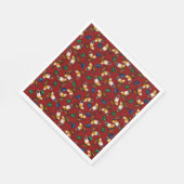 Oranje witte vlinders, Emerald, Sapphire op red Servet (Hoek)