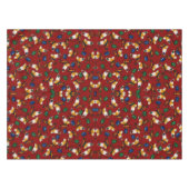 Oranje witte vlinders, Emerald, Sapphire op red Tafelkleed (Voorkant (Horizontaal))