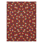 Oranje witte vlinders, Emerald, Sapphire op red Tafelkleed (Voorkant)