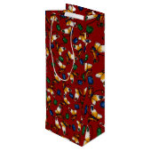 Oranje witte vlinders, Emerald, Sapphire op red Wijn Cadeautas (Achterkant Gekanteld)