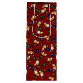 Oranje witte vlinders, Emerald, Sapphire op red Wijn Cadeautas (Voorkant)