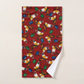 Oranje witte Vlinders, Smaragd, Saffier op rood Bad Handdoek (Handdoek)