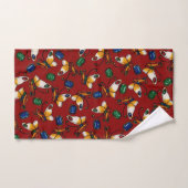 Oranje witte Vlinders, Smaragd, Saffier op rood Bad Handdoek (Handdoek)
