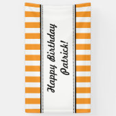 Oranje-witte-vogelbanenstripes Spandoek (Verticaal)