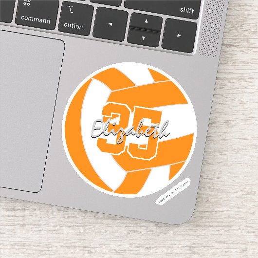 oranje witte volleybal team kleuren sticker (Detail)