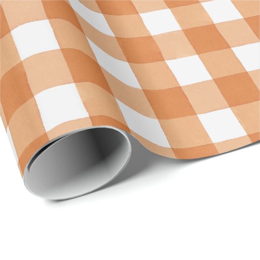 Oranje witte Waterverf Geplakte buffeldoos Cadeaupapier (Rol Hoek)