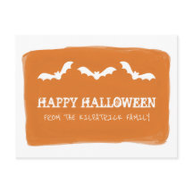 Oranje witte Waterverf vleermuizen Halloween Brief