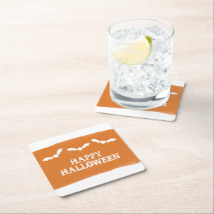 Oranje witte Waterverf vleermuizen Halloween Kartonnen Onderzetters