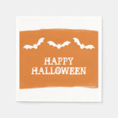 Oranje witte Waterverf vleermuizen Halloween Servetten (Voorkant)