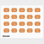 Oranje witte Waterverf vleermuizen Halloween Stick Ronde Sticker (Vel)