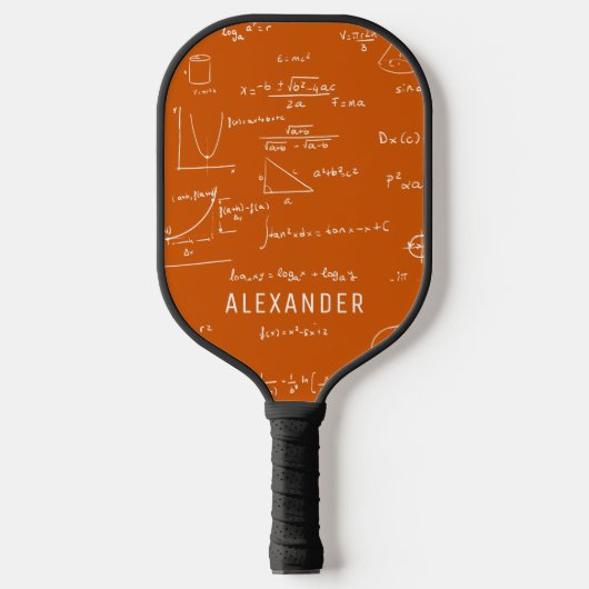 Oranje Witte Wiskunde Formules Persoonlijk Pickleball Paddle (Voorkant)