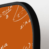 Oranje Witte Wiskunde Formules Persoonlijk Pickleball Paddle (Links Detail)