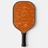 Oranje Witte Wiskunde Formules Persoonlijk Pickleball Paddle (Achterkant)