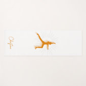 Oranje-witte yogapose met aangepaste naam yogamat (Voorkant (horizontaal))