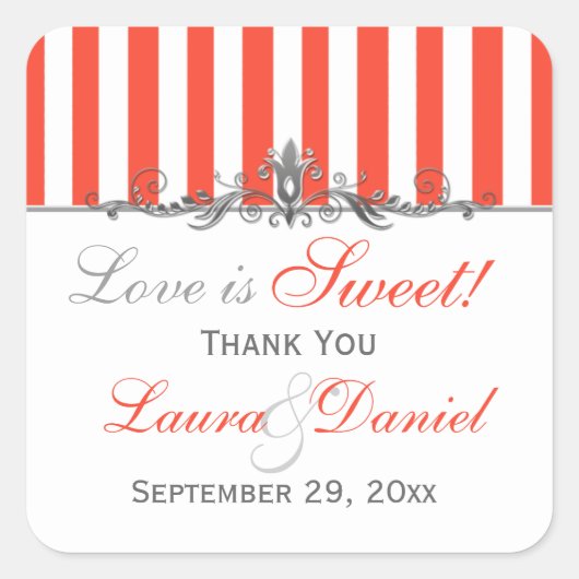 Oranje witte zilveren strips Sticker schuifwiel Sn (Voorkant)