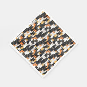 Oranje witte zwarte katten Halloween Servet (Hoek)
