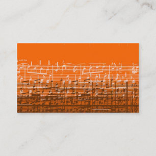 Oranje witte zwarte muziek Note Art visitekaartjes