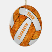 oranje witvolleybalteam kleuren girale keramisch ornament (Rechts)