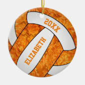 oranje witvolleybalteam kleuren girale keramisch ornament (Voorkant)