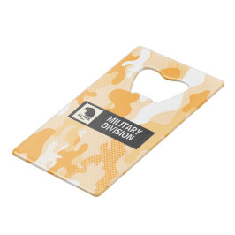 Oranje Woestijn Camouflage Stippenpatroon Creditkaart Flessenopener