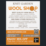 Oranje wol Winkel, Knitting Store, Garn Store Flyer<br><div class="desc">Oranje Wol Winkel Logo,  Knitting Store,  Garn Store Adverteren Flyer door de Visitekaartje winkel.</div>