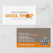 Oranje wol Winkel, Knitting Store, Garn Store Visitekaartje (Voorkant / Achterkant)