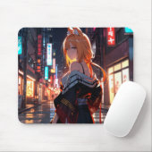 Oranje Wolf Mousepad Muismat (Met muis)