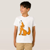 Oranje Wolf Pup Howling T-shirt (Voorkant volledig)