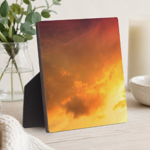 Oranje wolken fotoplaat