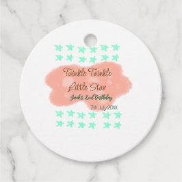 Oranje wolken twinkelen kleine sterretjes groen bedankjes labels